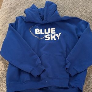 Gildan Blue Hoodie with White Print